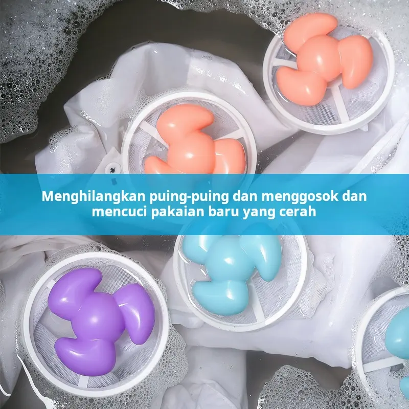 Mesin cuci tas filter apung filter serat penghilang rambut dekontaminasi bola cucian bola cuci bola cucian berbentuk bunga plum 1