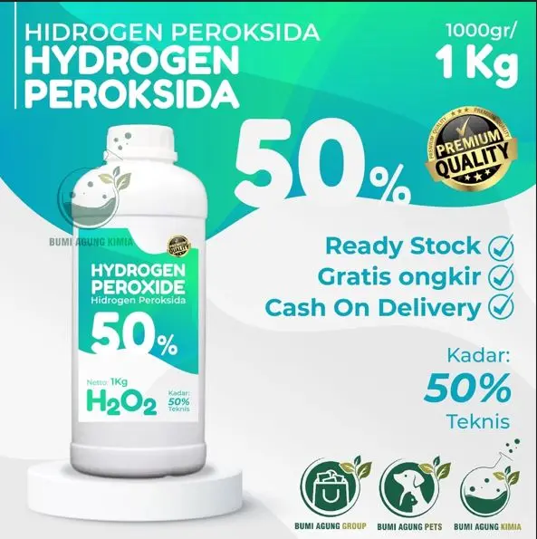 bisa COD ] h202 untuk tanaman, pembersih , pemutih dan lain lain kadar 50% 1KG