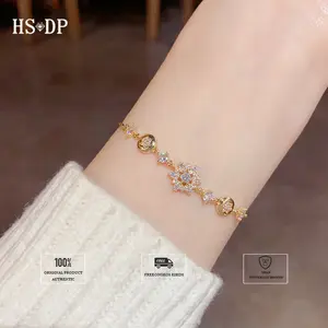 HS.DP-Gelang wanita gaya Jepang-Korea dengan hiasan bunga dan zircon mikro, desain tarik yang praktis, cocok untuk gaya kecil yang anggun dan mewah.