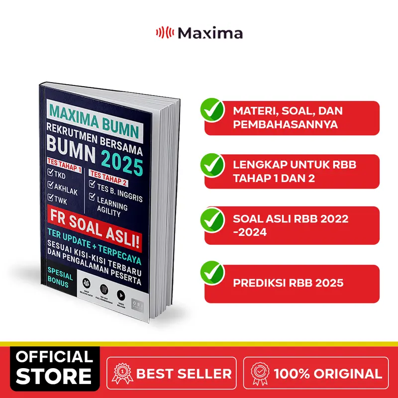 Buku MAXIMA BUMN 2025 - Berisi soal asli & Prediksi Rekrutmen bersama BUMN 2