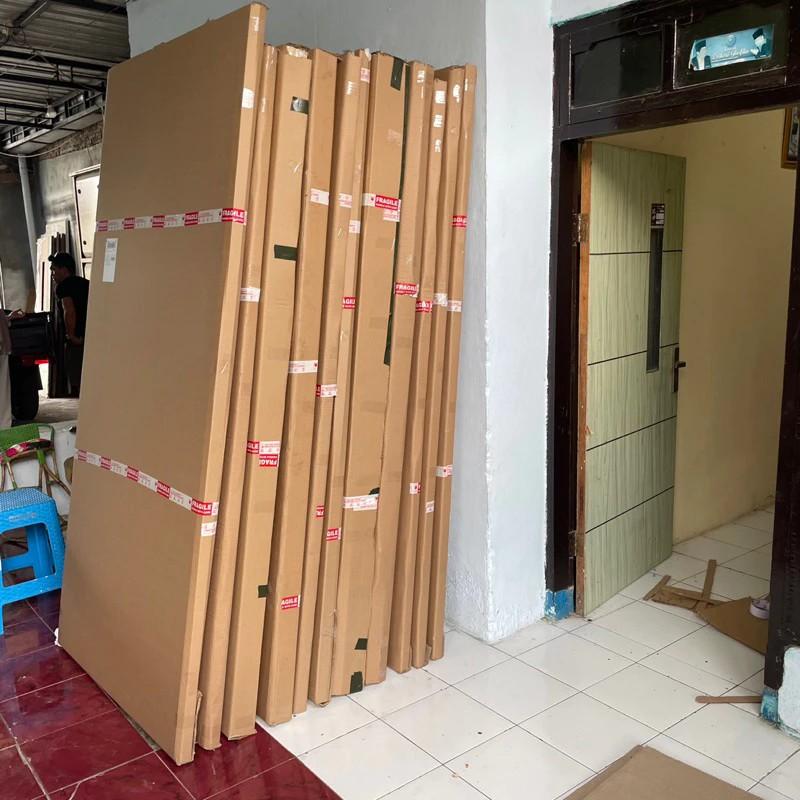 Product Introduction of packing pintu | kardus tebal double play +buble wrap 1