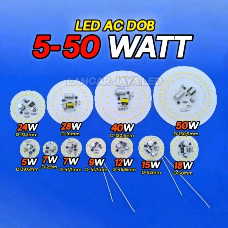 PCB LED AC DOB 40W (KECIL/D-110mm) ~Lancar Jaya Led~ Free kabel 1