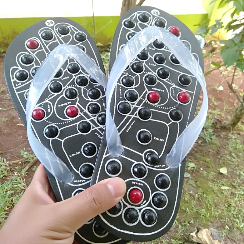 Sandal Terapi Akupuntur Refleksi Pijat Kaki Pria Wanita 3