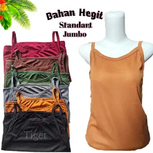 6 PCS Kaos Dalam Singlet Tanktop Bahan Hegit Tipis Tengtop Tali Kecil Wanita Dewasa Remaja Cewek Murah Ukuran Standar Jumbo KIJ Tank Top Atasan Basic Crop Panjang Dalaman