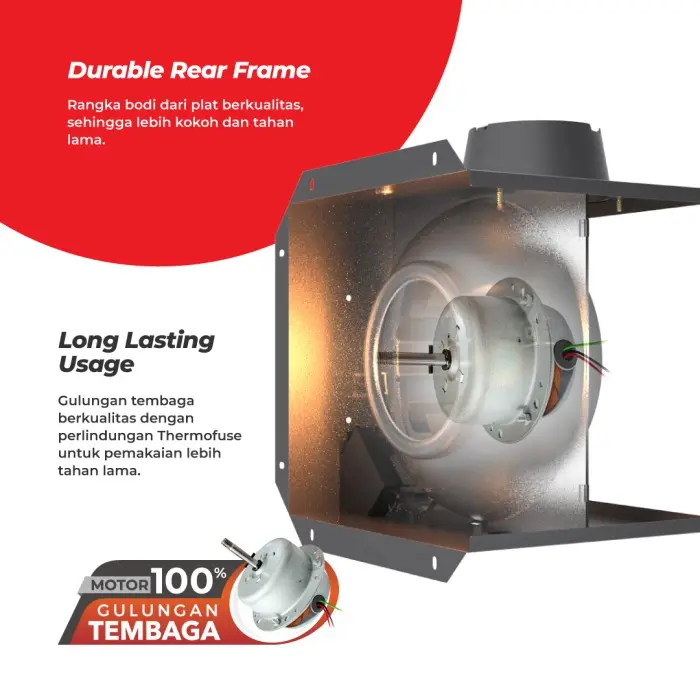 Ceiling Exhaust Fan Plafon Cerobong Sirocco Maspion MV 18 EX MV18EX 1
