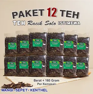 TEH RACIK SOLO ISTIMEWA Paket 12 Bungkus (160 Gram perbungkus) Teh racikan khas solo - teh racik solo - wangi sepet kentel