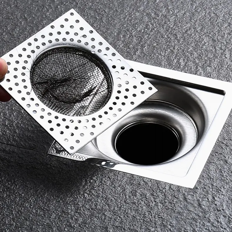 Stainless Steel Floor Drain Filter Bathtub Bathroom Mesh Basket Metal Hair Strainer -Anti-clogging