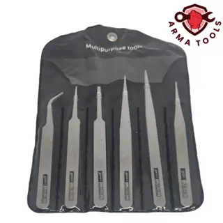 Pinset Set Isi 6 Pcs Anti Magnetic Stainless