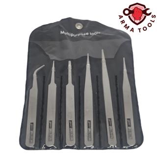Pinset Set Isi 6 Pcs Anti Magnetic Stainless - Shop | Tokopedia