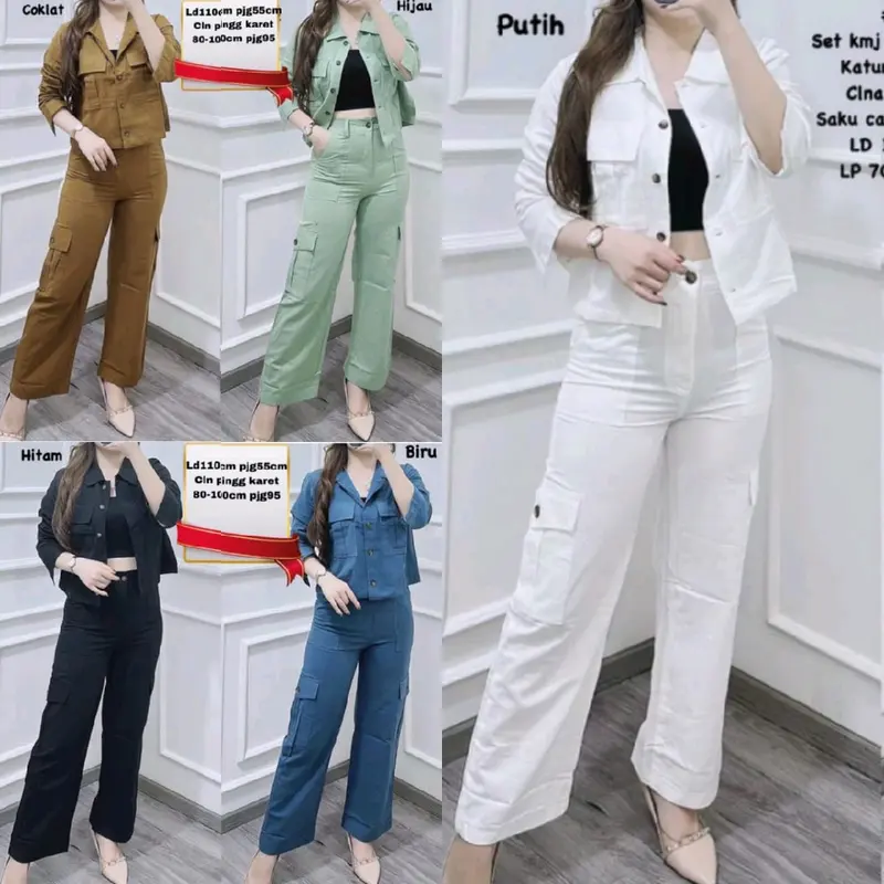 One Set Amanda | Linen Katun | Stelan wanita || Seputar_Fashion16 0