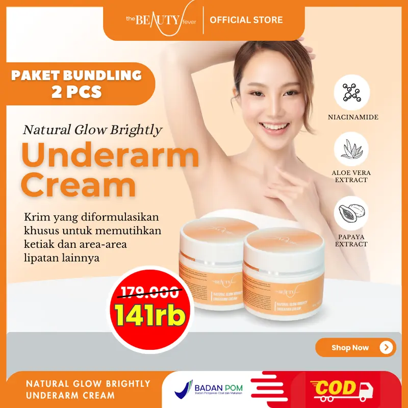 THE BEAUTY FEVER x UNCU - Cream Pencerah Ketiak Selangkangan Siku Lutut Leher Mata kaki dan area lipatan kulit hitam lainnya BPOM 1