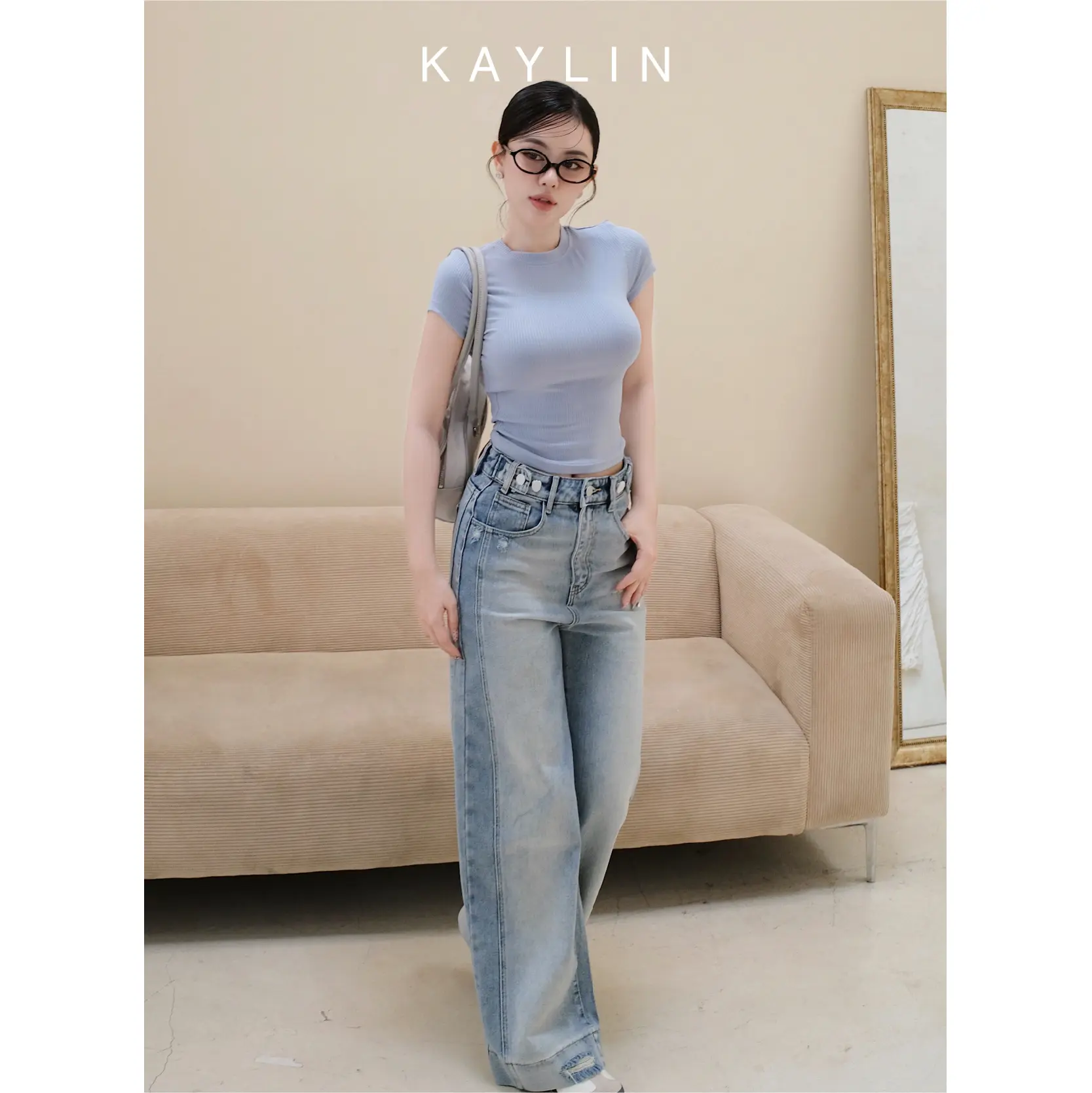 Áo thun nữ KAYLIN form Baby Tee chất vải thun gân co giãn phong cách - N2469 Women Top | BigBuy360 - bigbuy360.vn