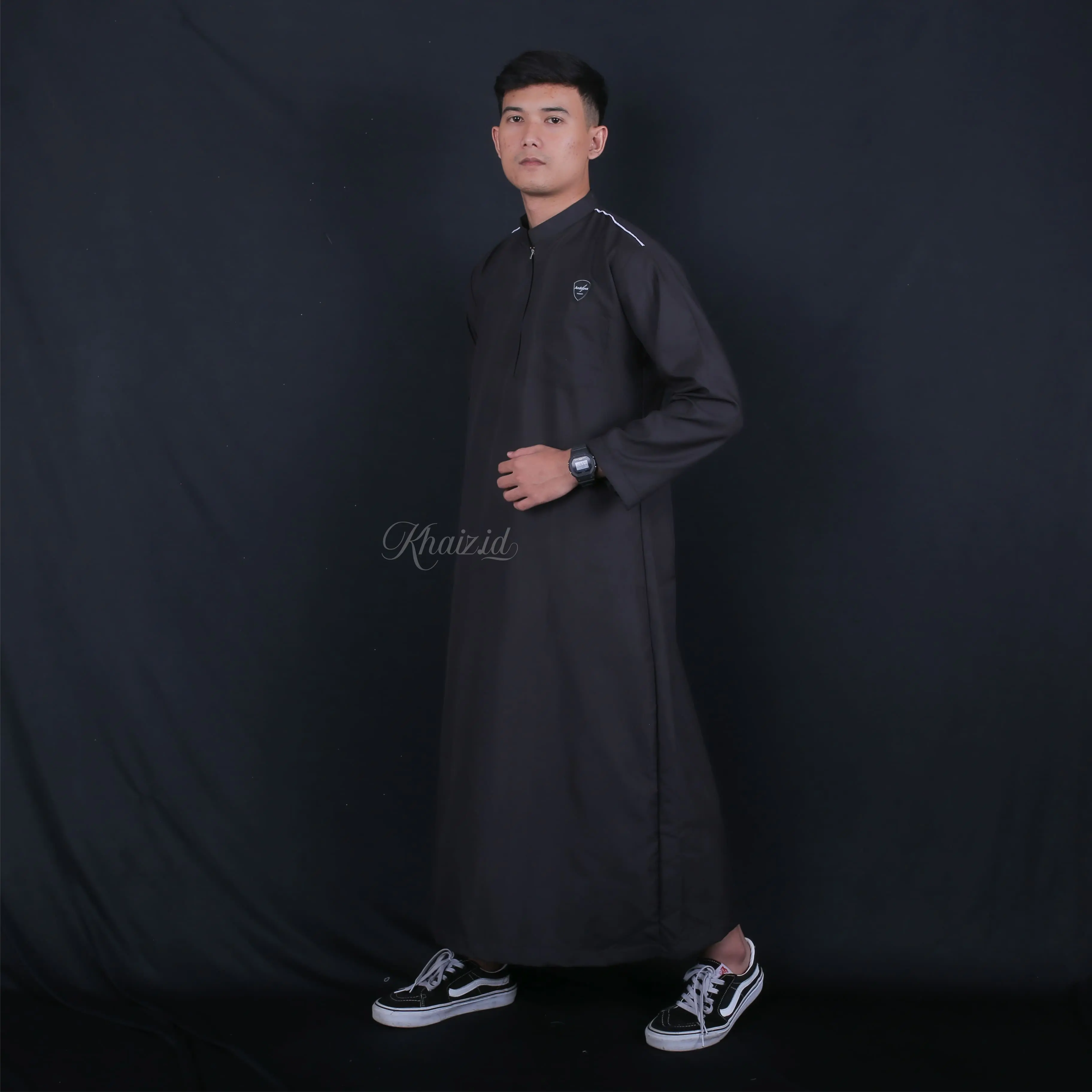 JUBAH PRIA MODEL RESLETING/JUBAH POLOS PRIA MODEL TERBARU/KOKO ARABIC/KOKO DEWASA PRIA DAN REMAJA Muslim Gamis Lengan Panjang