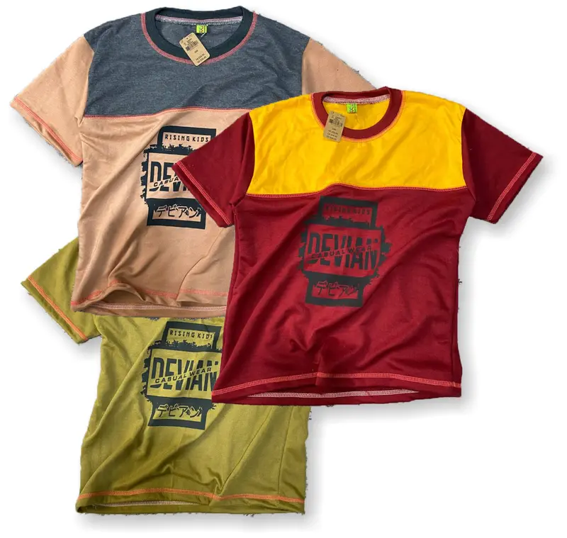 Paket 5 Pcs Kaos Baju Harian Anak Murah Laki Laki Perempuan Cowok Cewek Katun Kombinasi Umur 1 - 12 Tahun 2