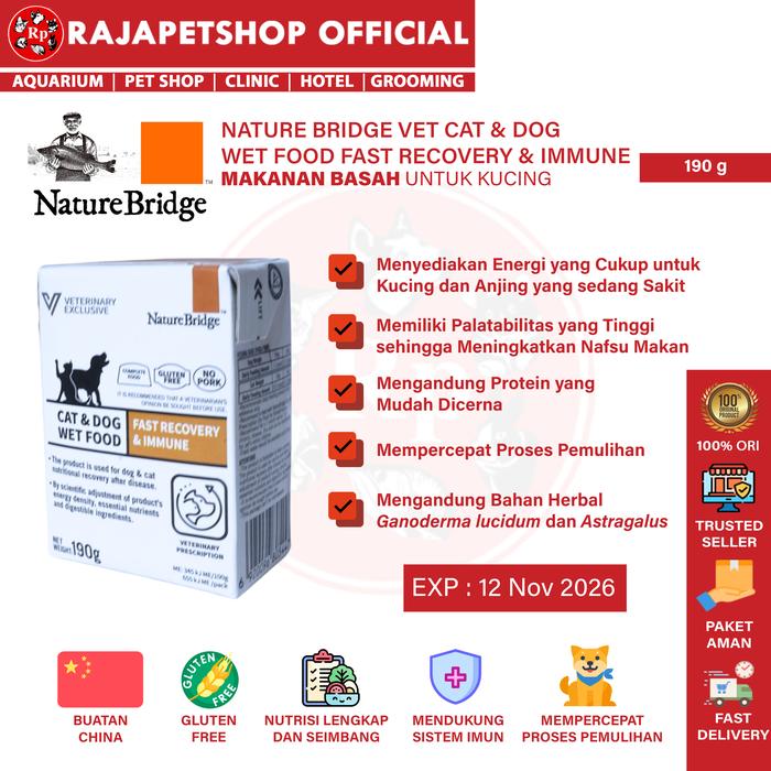 Gambar NATURE BRIDGE VET CAT & DOG WET FOOD – FAST RECOVERY & IMMUNE 190 GRAM dari Rajapetshop Official Kota Surabaya Tokopedia