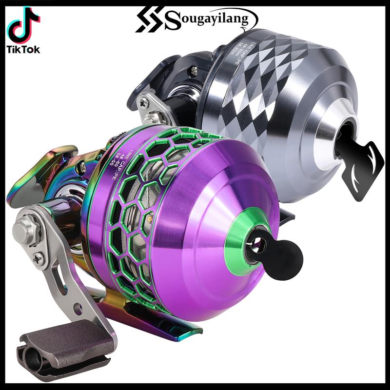 Cuộn Câu Đúc Spincast, Sougayilang, Tay Cầm Có Thể Tháo Rời Tốc Độ Cao 3.9: 1, Thích Hợp Cho Cần Câu Đứng Trái / Phải, Bao Gồm Dây Câu Cá Bện PE