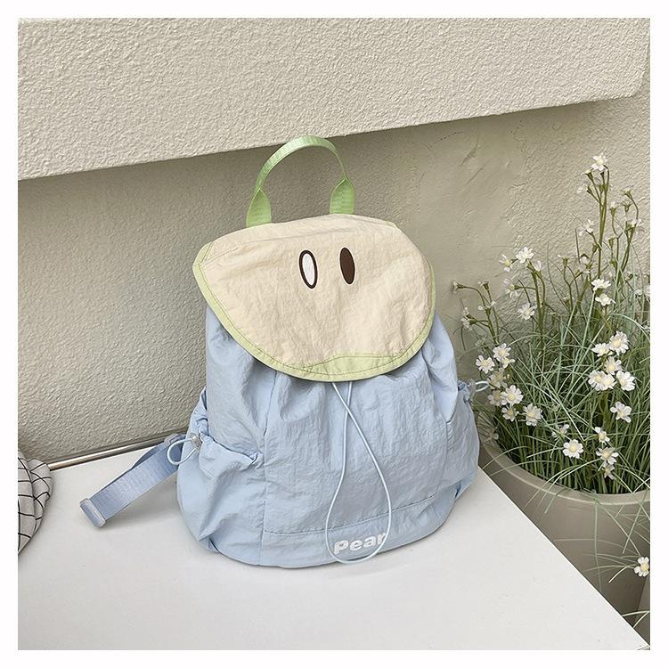 CHIYUM Tas Ransel Wanita Warna Kontras Dopamin Musim Panas Gaya Baru Tahan Air Nylon Tas Sekolah Lucu Buah Ransel Siswa Sekolah Menengah Pertama Import Fruit Backpack Perempuan Pink Muat LKS Pad