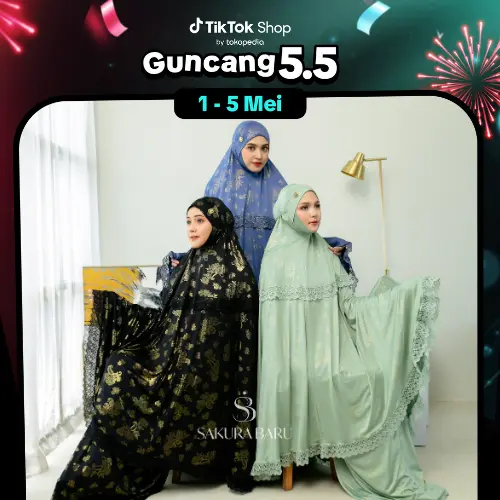 Sakura Baru - Mukena Premium Shanum Mimoza Wanita Muslim Dewasa Mukenah Renda Motif Mewah