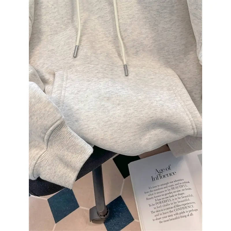 Sweter Leher Bulat Pola Huruf Katun Murni Baru Sweter Wanita Gaya Korea Atasan Sweter Longgar Serbaguna Baju Kaos Tebal Panjang 4