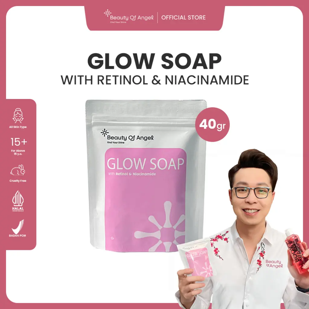 Glow Soap - Sabun Mandi | Sabun Batang | Soap Bar | Antiseptik Melembabkan dan Mencerahkan - 40gr