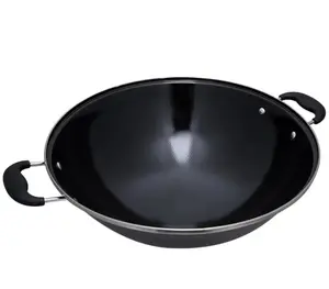 YU Kitchenware - Enamel Kuali Hitam Besi Tak Melekat / Black Enamel Wok ...