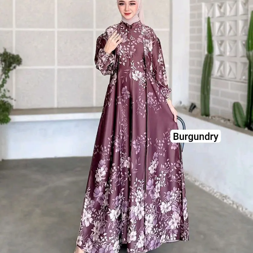 Gamis Lebaran 2025 // Long Dress Silk Premium Motif Terbaru // Dress Busui Friendly