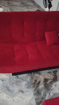 Product Review of Sofa Bed Pillowtop+ Meja + Puff/Stool. Bonus 2 Bantal | Bahan Bludru | Sofa Tidur/Sofa Malas/ Sofa Santai / Sofa bed minimalis. PROMO Furniture from S**a 0