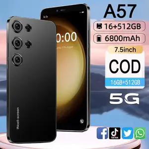 Smartphone A57 7.5 inches Big Screen 16+512GB 5G mobile phone 5G Android WIFI Support GPS Game phone