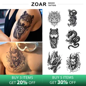 ZOAR-Y77 Stiker Tato Temporary Semi Permanen【hewan】Tahan lama Tattoo menempel dekorasi seni untuk pria dan wanita