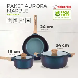 [PAKET HEMAT BELI 1 DAPET 5] Wajan+Panci Sup Anti Lengket Bebas PFOA - Free Spatulla