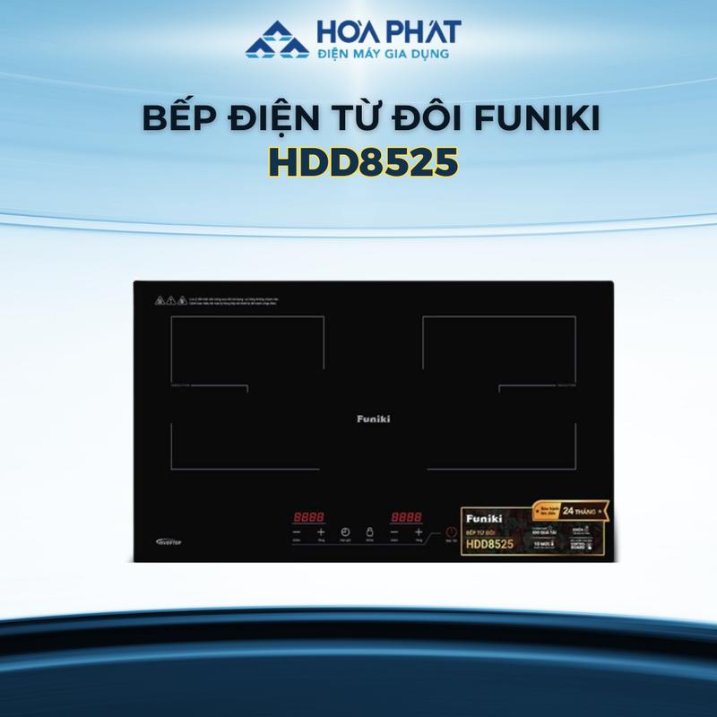 Bếp điện từ đôi Funiki HDD8525 - Inverter tiết kiệm điện - Bảo hành chính hãng 2 năm tại nhà