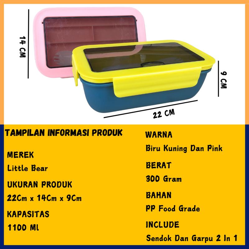 PAKET SPESIAL 1 PCS LUNCH BOX 2 SEKAT 1100 ML DAN 1 PCS TAS LUNCH BOX THERMAL KOTAK BEKAL KOTAK MAKANAN TAS SERBAGUNA 8