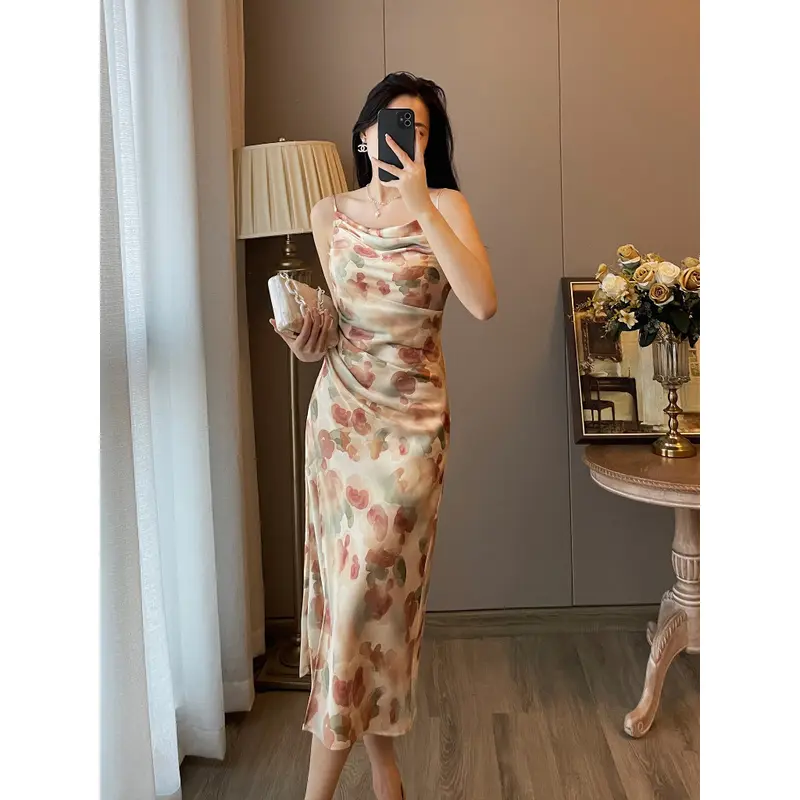 3301 purple dress sexy wanita gaun pesta mewah elegan long dress pantai wanita import wanita long dress tanpa lengan motif 8