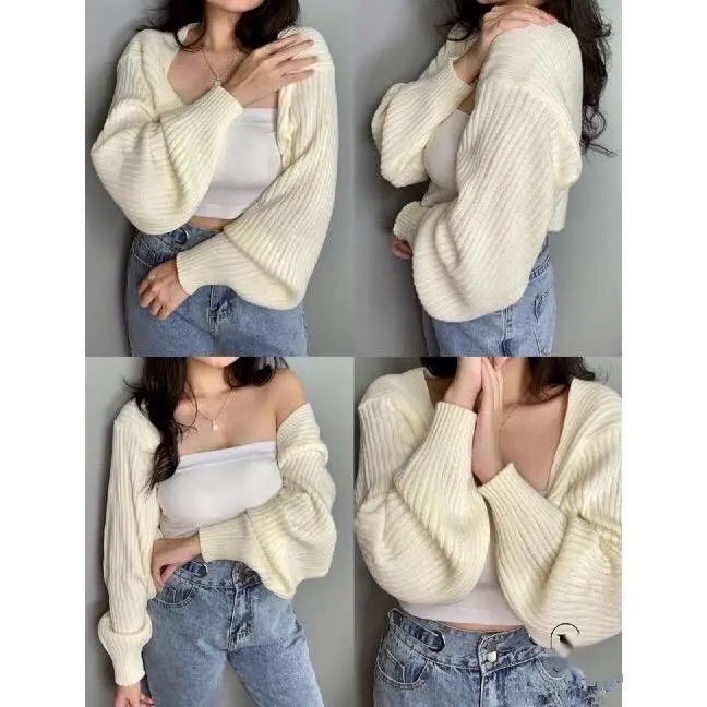 Bolero Rajut Wanita Liam Oversize Crop Cardigan LINKA Crop Outer 7 Gate