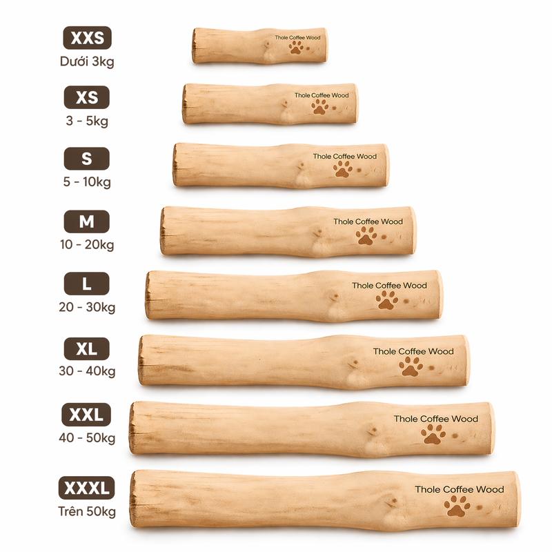 Thole Coffee Wood Thanh gỗ gặm mài răng cho các bé cún ngứa răng bằng gỗ cà phê làm từ thủ công - Đồ chơi cho chó gặm mài răng cho chó ngứa