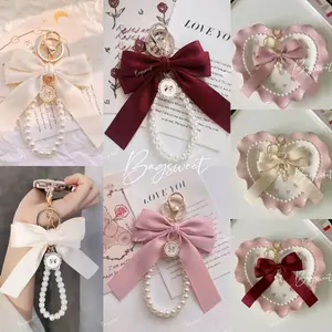 Gantungan Pita Mutiara | Gantungan Tas Kunci Keychain Lucu