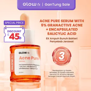 GLOW FX Acne Pure Serum - Serum Wajah untuk Hempas Jerawat Tanpa Bekas 8x Bunuh Bakteri Jerawat with 5% Granactive Acne, Encapsulated Salicylic Acid, 5% Centella