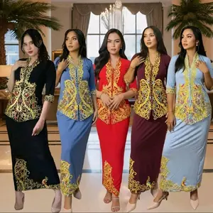 SETELAN DAYAK BORDIR KEBAYA ENCIM KEBAYA WISUDA KEBAYA LENGAN 7/8 , MELAR (STREATCH)KEBAYA KALIMANTAN KEBAYA MODERN KEBAYA VIRALL Wanita Baju Motif