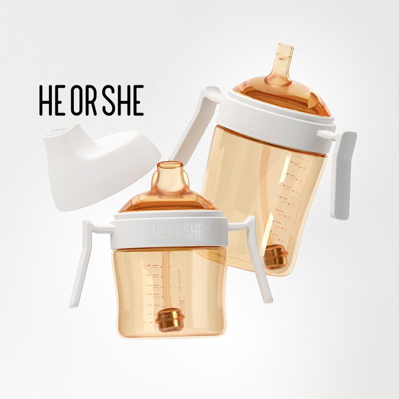 Cốc Nước Tập Luyện, HEORSHE, Được Làm Bằng Chất Liệu PPSU Cấp Thực Phẩm, Bình Tập Luyện Cho Em Bé, Thích Hợp Cho Trẻ Mới Biết Đi Và Trẻ Em Từ 6 Tháng Đến 9 Tháng Tuổi, Cốc Tập Uống Nước Cho Bé