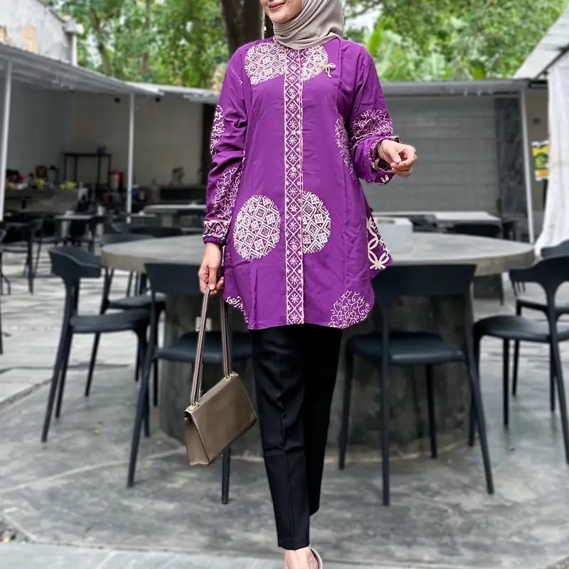BLOUSE NAJAH BAHAN RAYON TEBAL UKURAN L, XL, XXL BLOUSE MUSLIM CANTIK. Kancing Kerah Basic 7