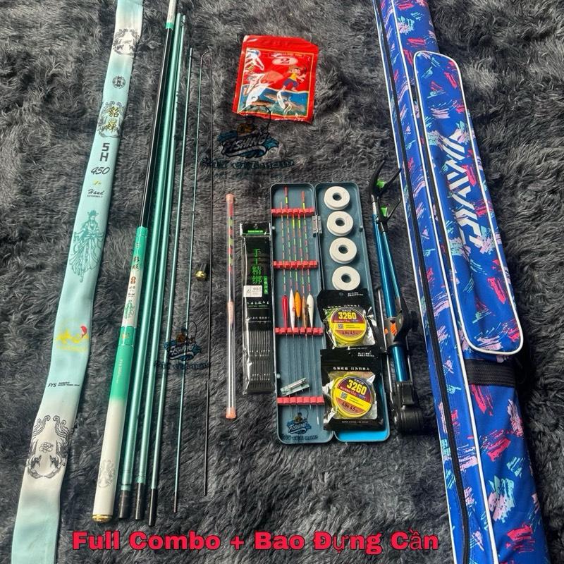 COMBO Cần câu tay Điêu Thuyền 5H - Lóng Sơn Full Xanh Đi Câu Bắt Cá Fishing Câu Cá Đồ Câu Fishing 247 Việt Nam Carbon Mồi