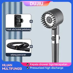 UTARA STUDIO Kepala Mandi 4-in-1 Turbin Tekanan Tinggi – Kepala Pancuran Pijat Multifungsi, Filter Bawaan, 3 Mode Aliran Adjustable (Pancuran Hujan/Semprotan Samping), Tahan Karat Anti Bocor, Aliran Lancar Nyaman