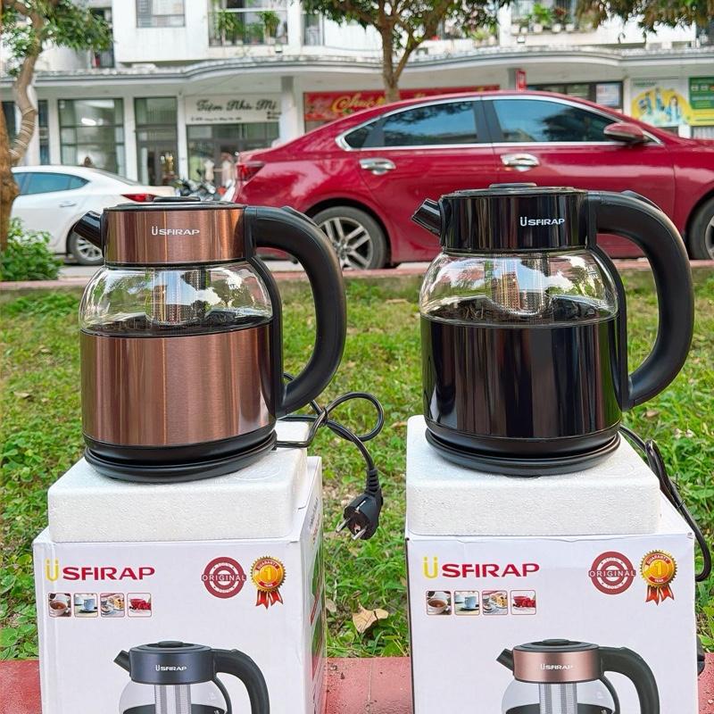 Ấm Siêu Tốc Thuỷ Tinh Cao Cấp Dung Tích 2L Kèm Lõi Lọc Trà Đun Sôi Nhanh, Tự Động Ngắt Khi Sôi Mã B-128