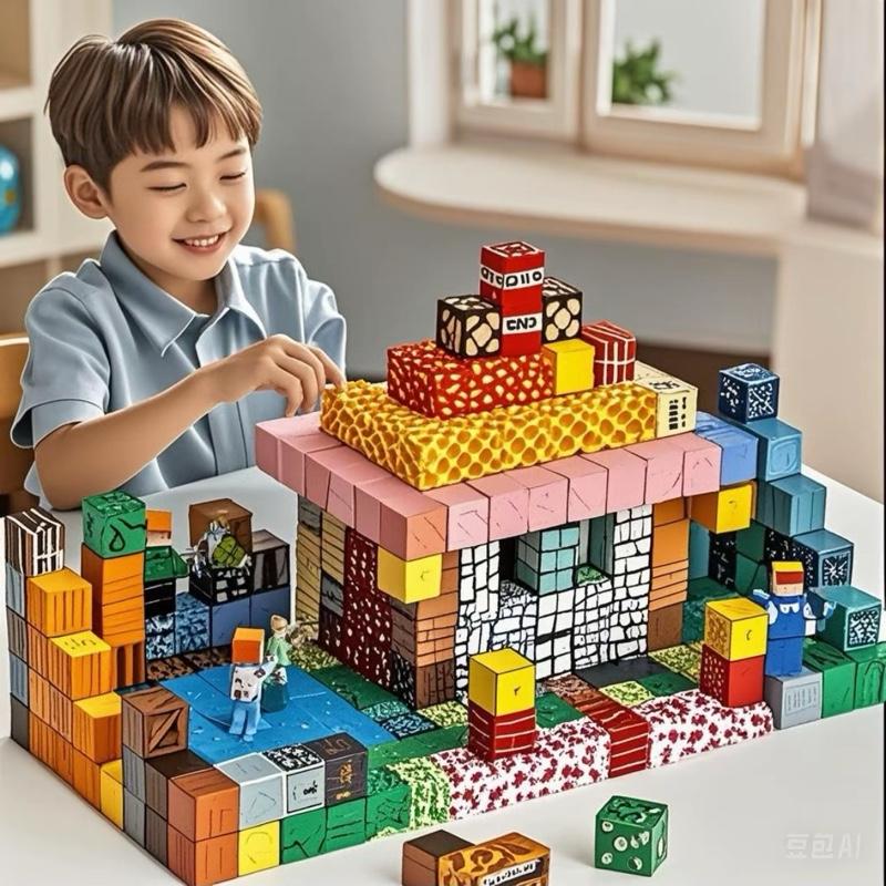 (Mua 50 khối tặng 5 khối khác nhau ) Khối Minecraft Nam Châm Đồ Chơi, Mô Hình Lắp Ráp Khối Block Xây Dựng Từ Tính Cho Bé