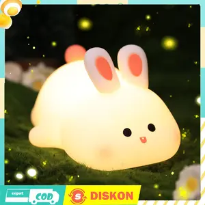 BEIGE Lampu Tidur Pentol Quby Star Moly Soft Head Touch Dimmer Baterai 1200mAh 3 Tingkat Kecerahan Desain Anti-Bentur Ramah Bayi