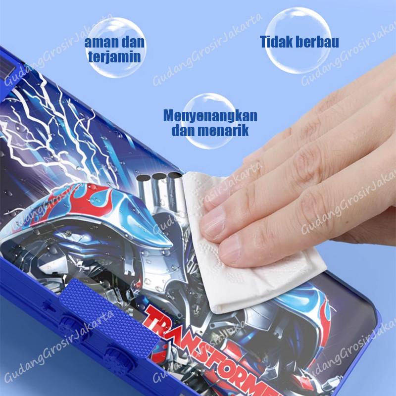 Kotak Pensil Multifungsi Motif Kartun Untuk Anak Laki-Laki /Transformer Password Pencil Case /Tempat Pensil Magnet Sandi Multifungsi Motif Kartun Untuk Anak Laki-Laki 4