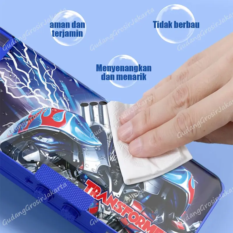 Kotak Pensil Multifungsi Motif Kartun Untuk Anak Laki-Laki /Transformer Password Pencil Case /Tempat Pensil Magnet Sandi Multifungsi Motif Kartun Untuk Anak Laki-Laki 4