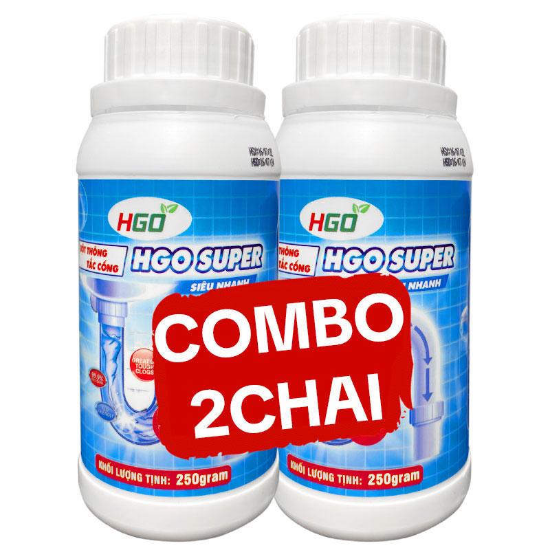   COMBO 2  Bột Thông Cống Cực Mạnh HGO SUPER Thông Tắc Bồn Cầu Bồn Rửa Bát Đường Ống Nhanh Chóng Hiệu Quả 