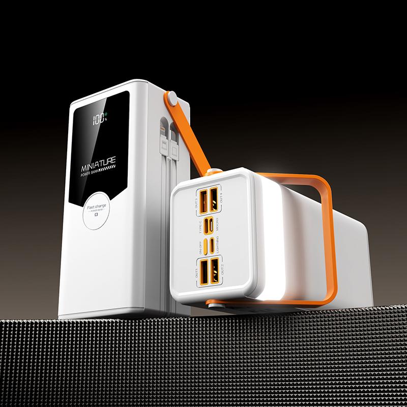 DOÃN CHÍ KIÊN Trạm sạc dự phòng 50.000 dung lượng lớn sạc cục nhanh kèm 3 dây sạc tích hợp đèn và màn led