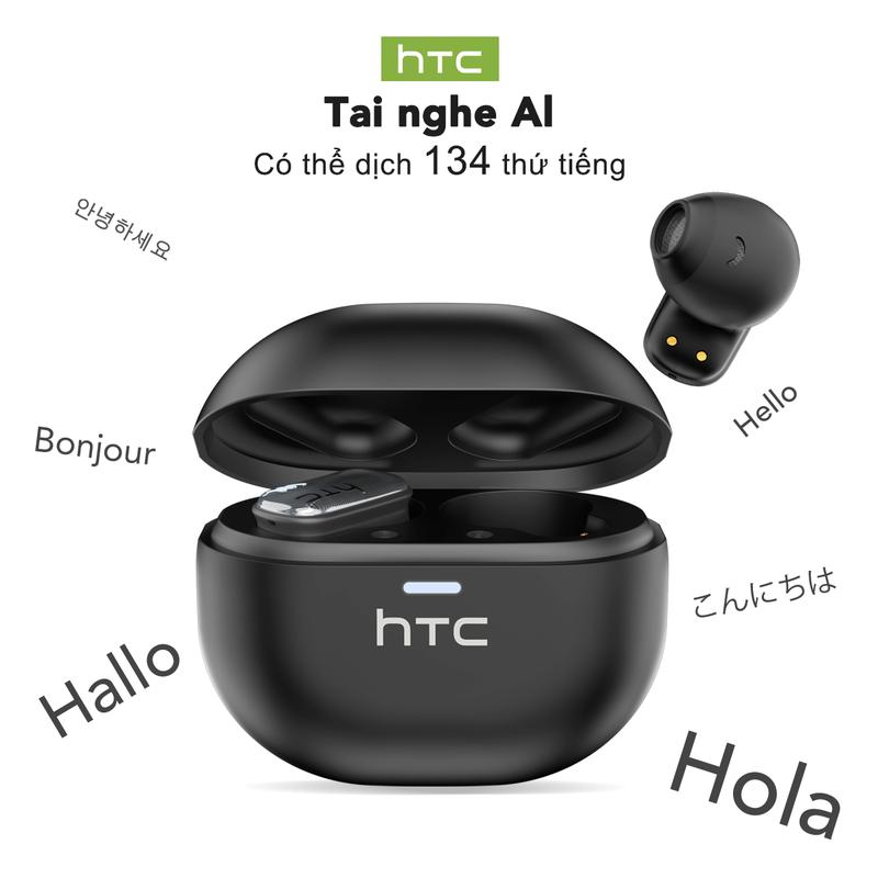  Tai nghe dịch giả HTC NE16 Tai nghe không dây Tai nghe AI Hở và Nhẹ Hỗ trợ dịch 134 ngôn ngữ Kết Dịch Bluetooth Trong Thời Gian Thực Phản Hồi Nhanh Chất lượng âm thanh HIFI có Micro. Phù hợp cho kinh doanh và Đi Chơi 